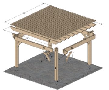 timber frame pergola plan