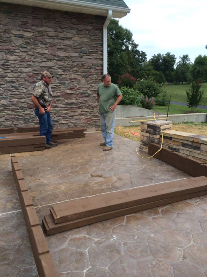 walker-before-pergola-pic install timber frame pergola