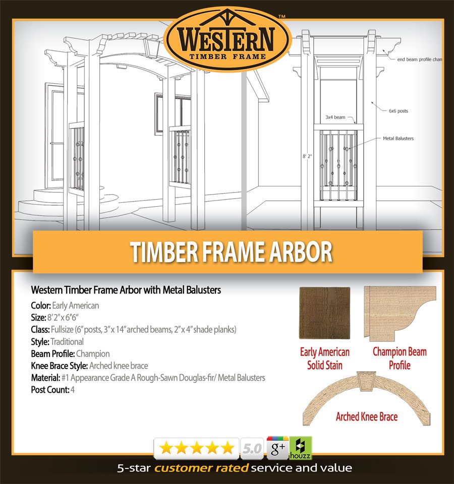 timber frame arbor balusters