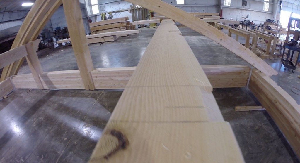 wood shade structure beam slot