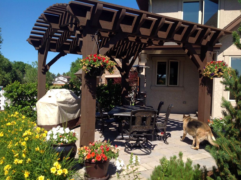 timber frame pergola arched roof