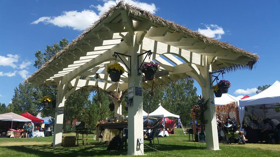 polynesian-pergola Custom Timber Frame Cabana Display at Polynesian Days