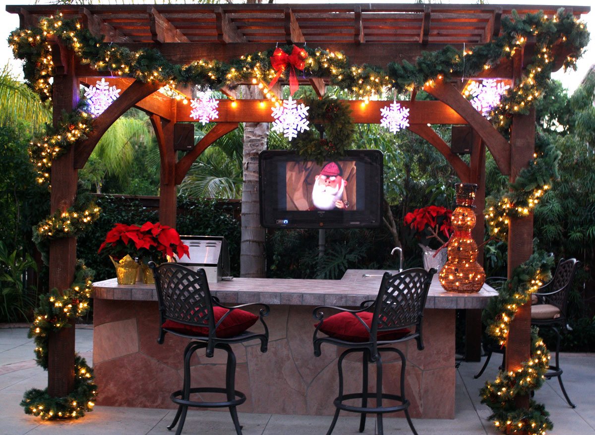 timber frame pergola kitchen