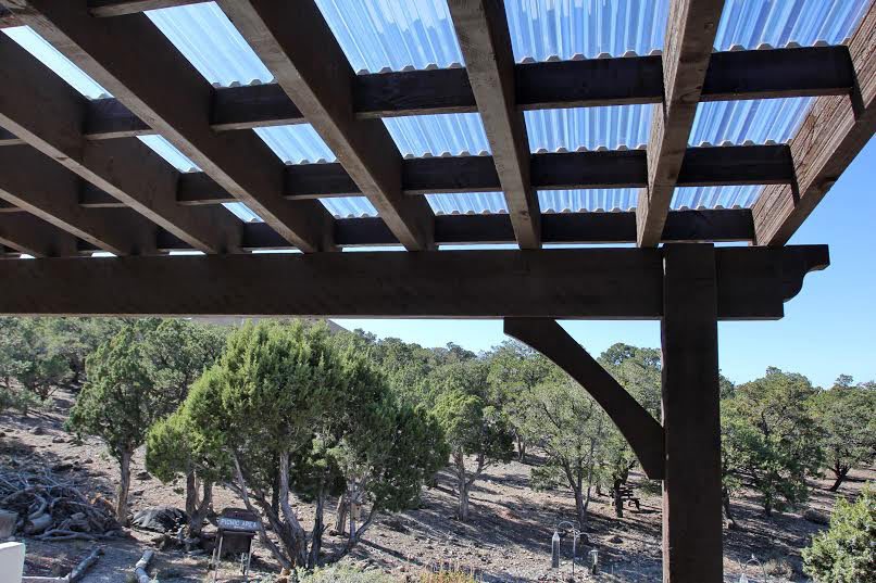 corrugated roof pergola