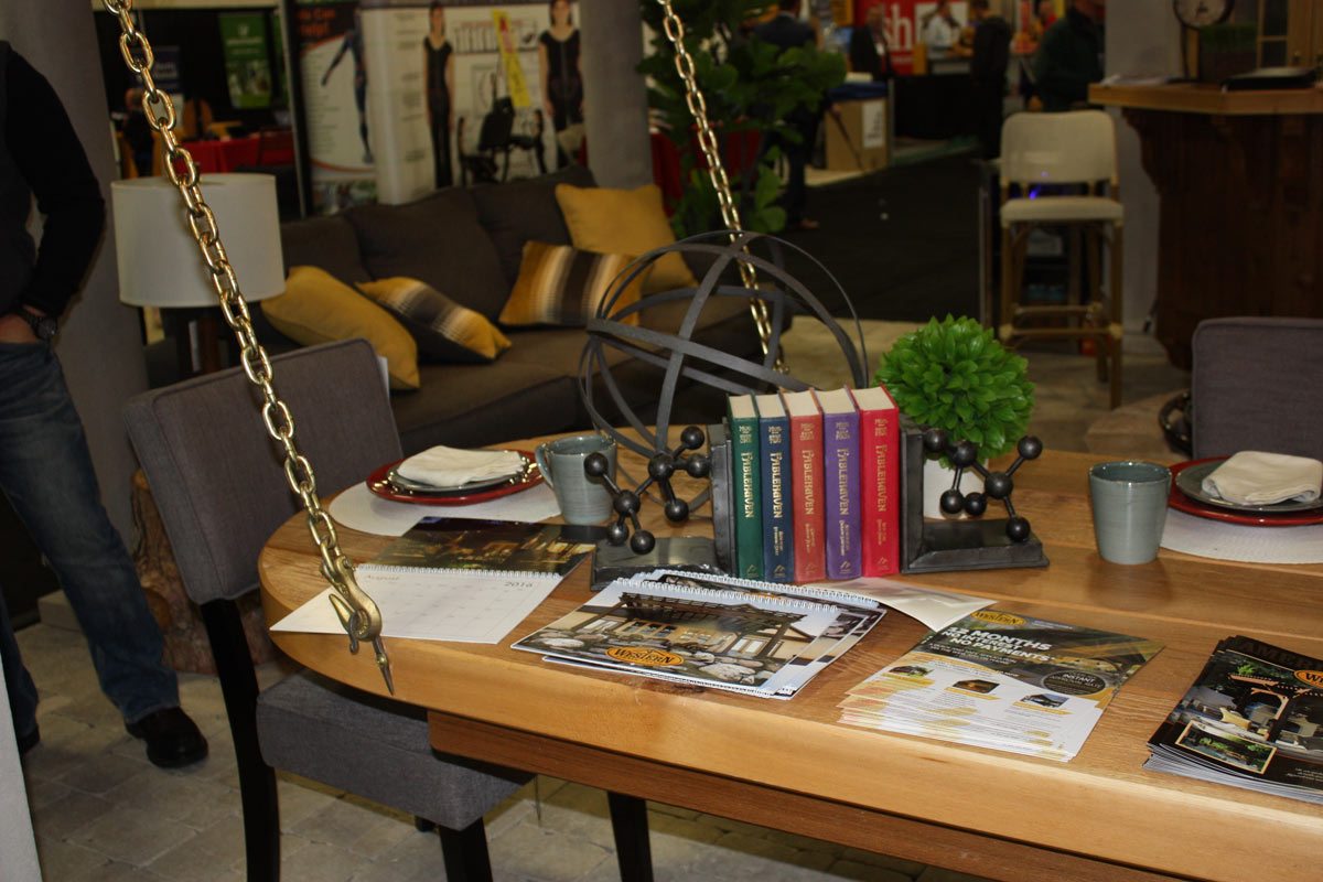 suspended table and chairs