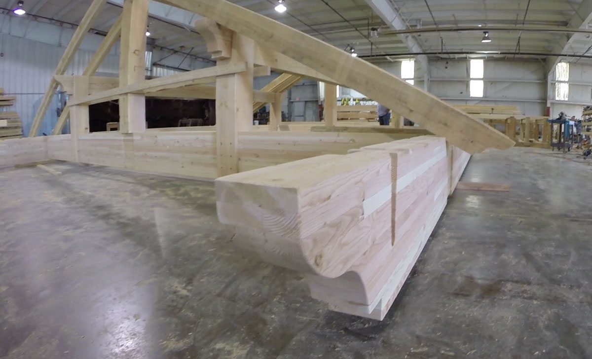 a-shop-pavilion3 Timber frame pavilion in shop assemble