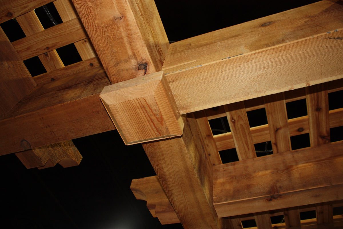Decorative timber frame pergola