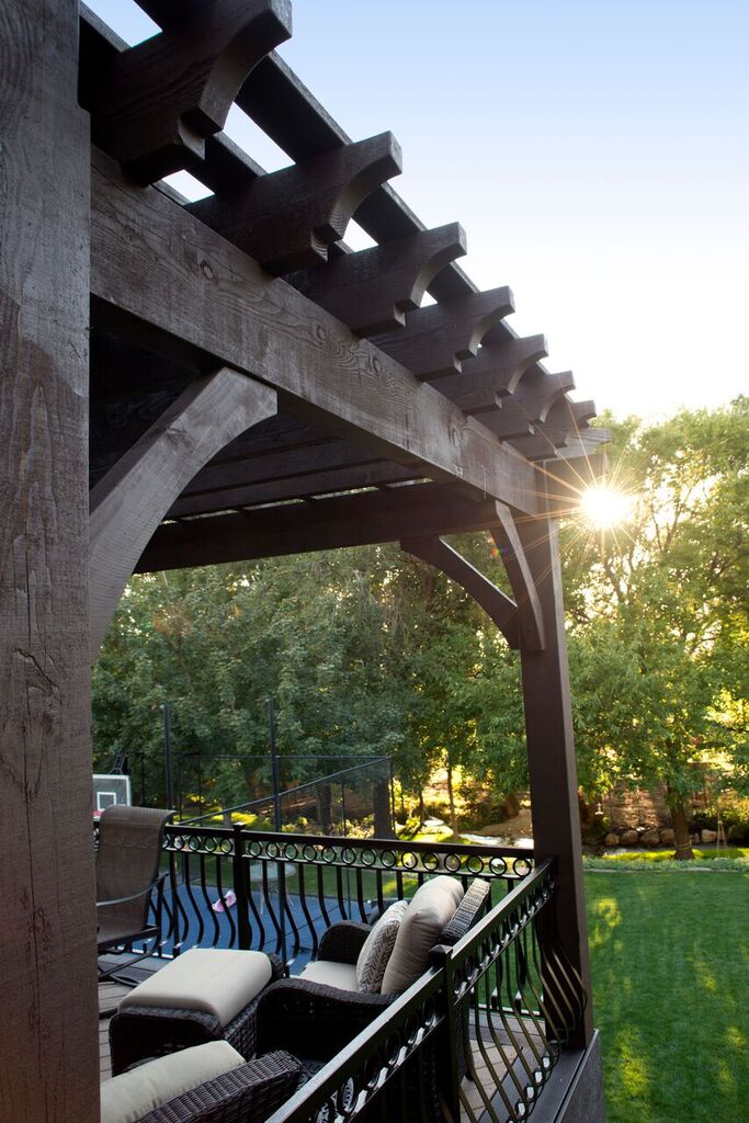 timber frame pergola sunlight