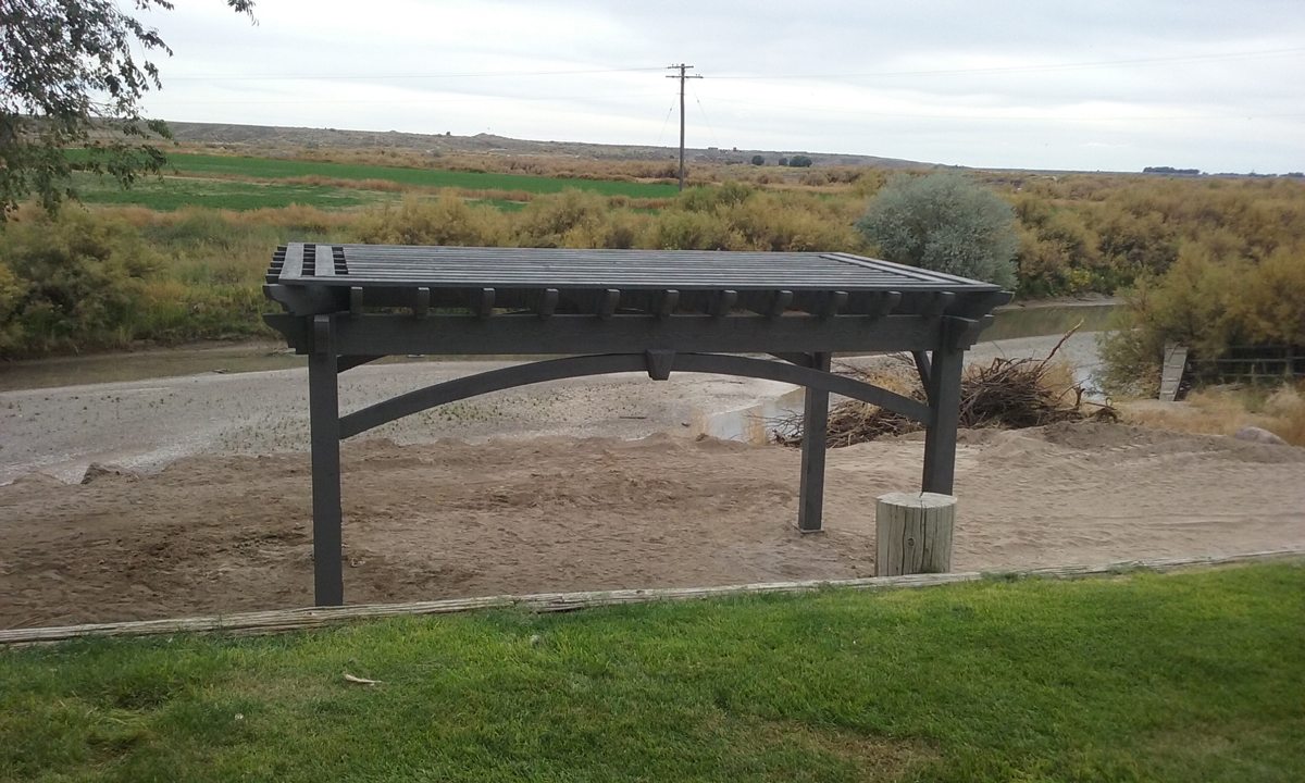 pergola next to river