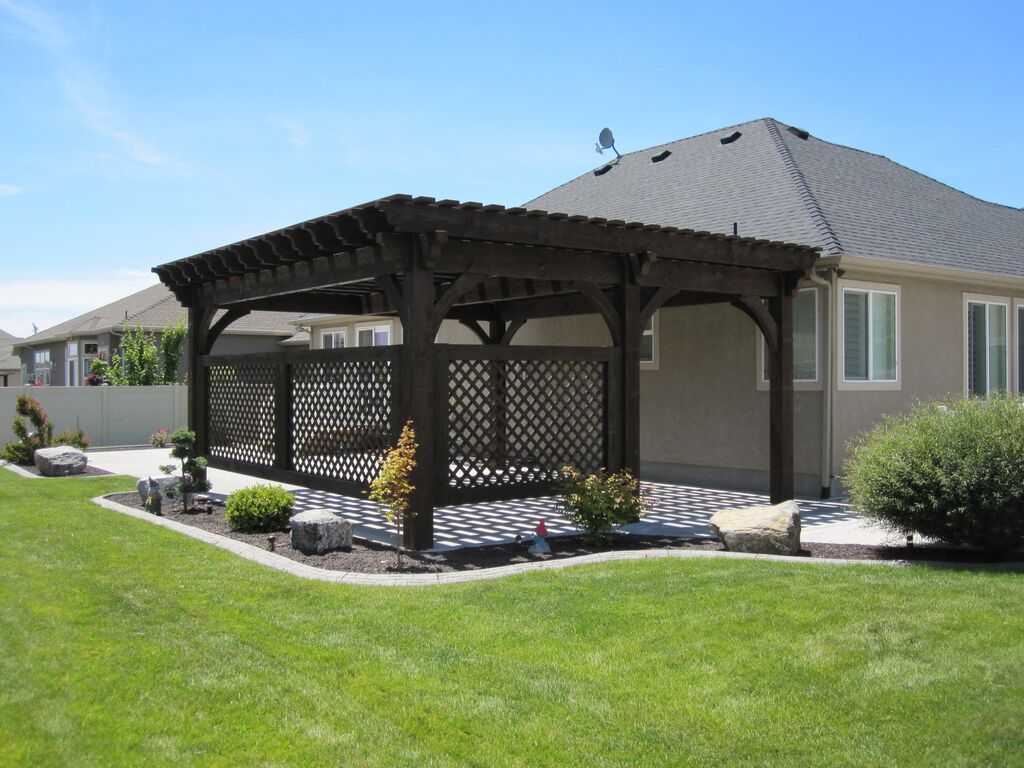 concrete patio shade pergola