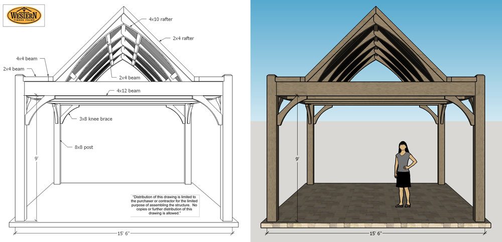 Timber frame pavilion plan schematic