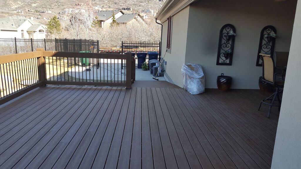 Deck overlooking timber frame pavilion gazebo