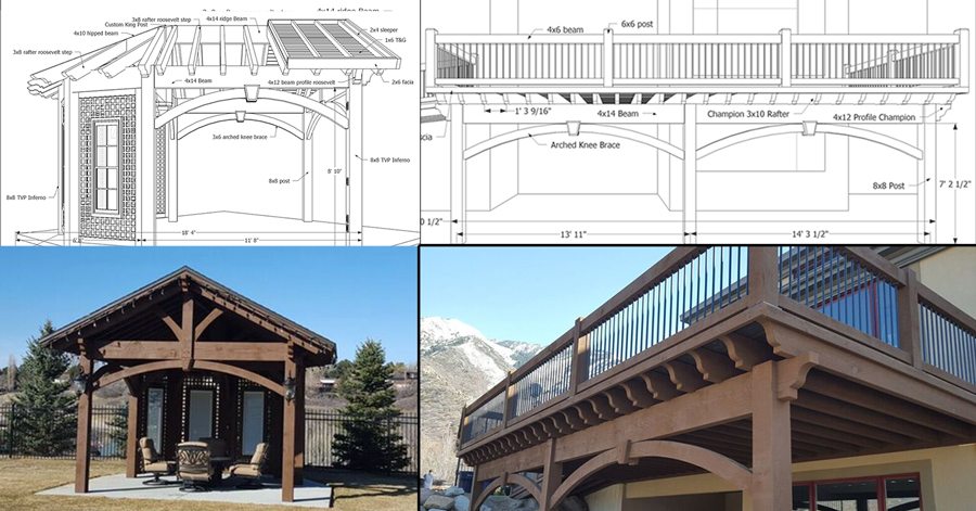 pergola-deck-gazebo-schematic schematic plans deck pavilion gazebo