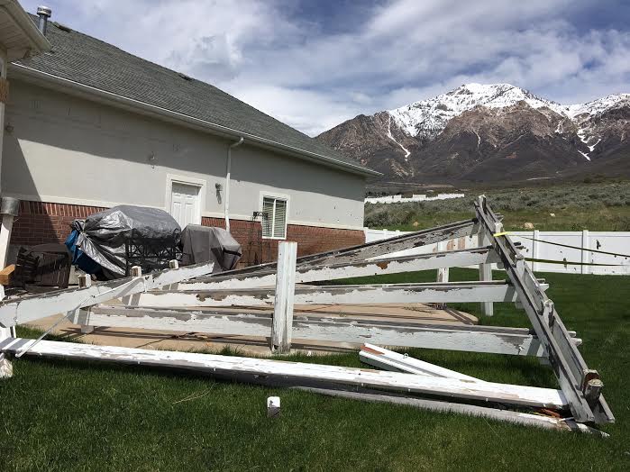 Pergola collapsed