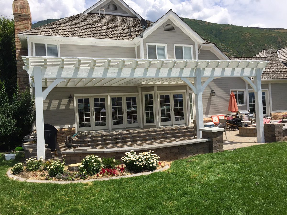fisher-matt-pergola-white attached to house pergola