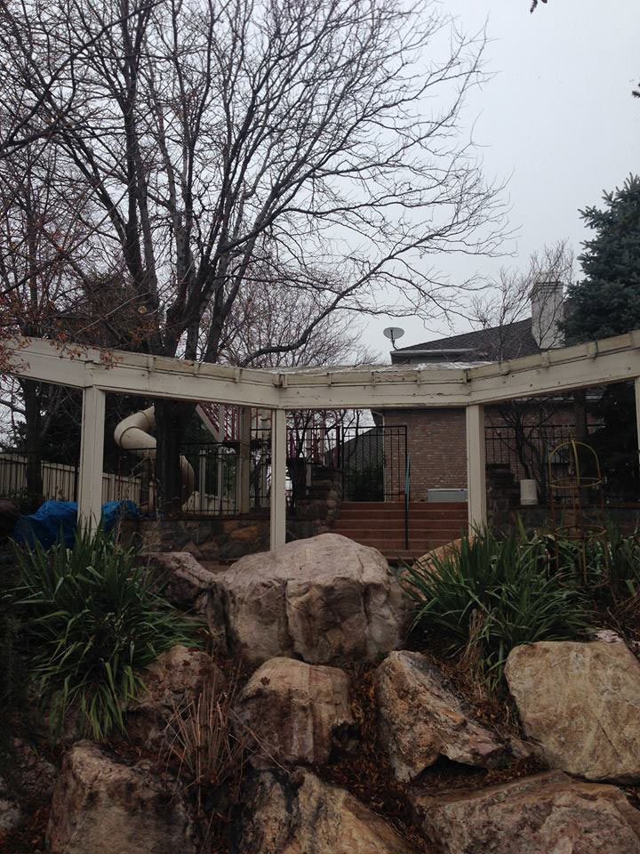 johnson-old-wood-pergola-replace before metal pergola