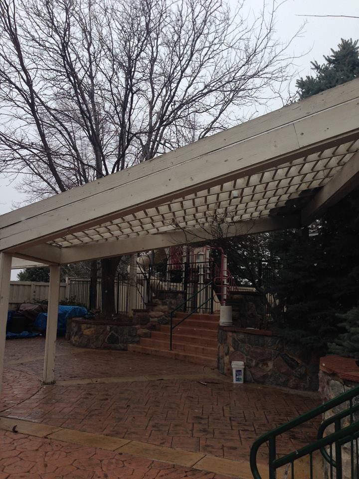 old metal wood pergola