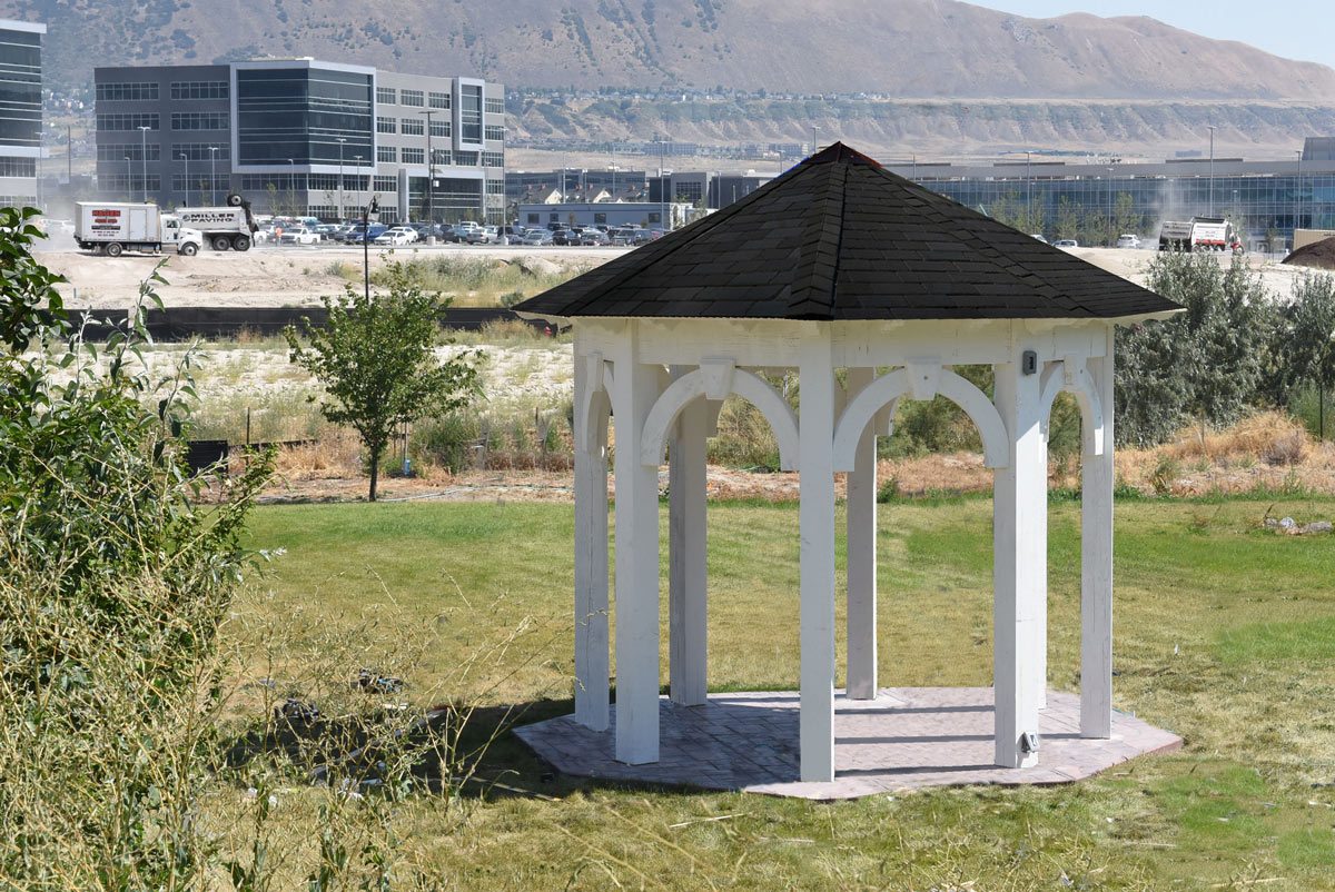 timber frame white gazebo