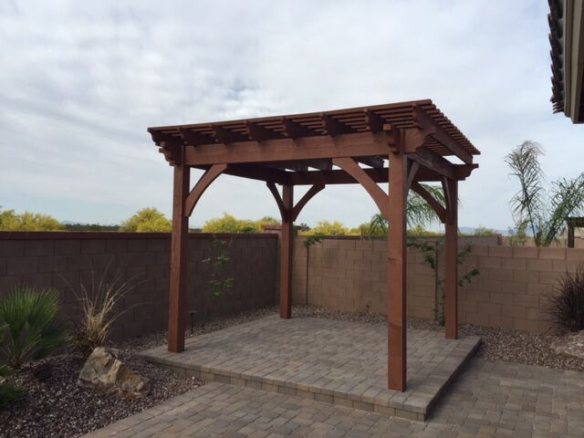 timber frame pergola pavers