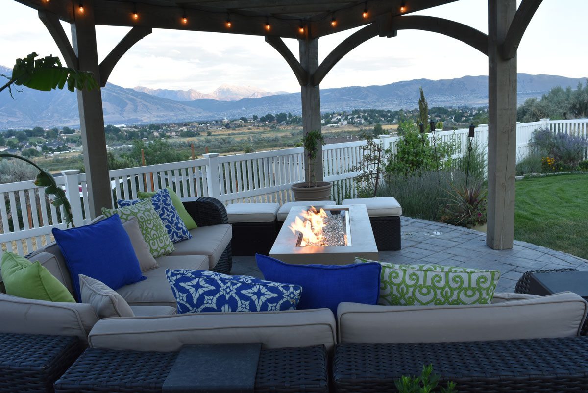 furniture pergola fire table