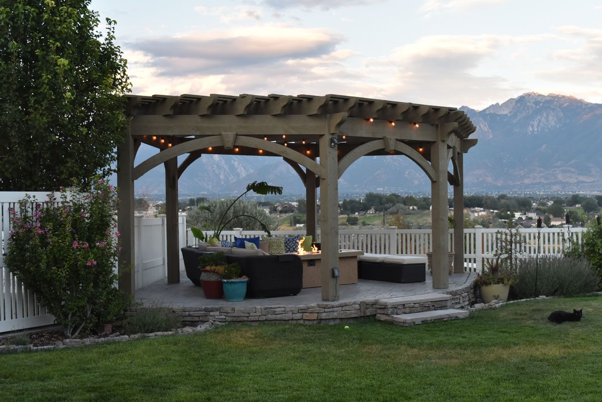 fire table pergola