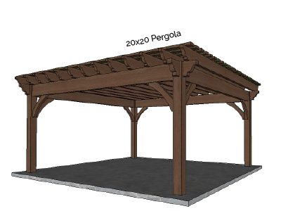 wooden pergola kit 20x20