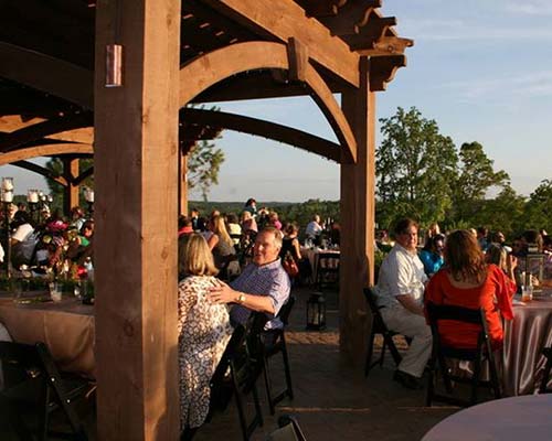 big timber pergola for family gatherings