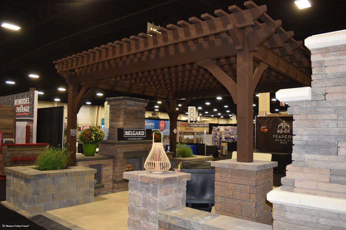 outdoor fireplace pergola pavers