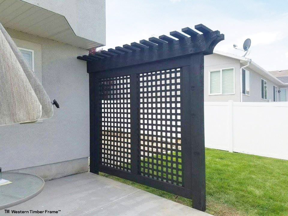 timber-frame-arbor-lattice privacy screen wall timber
