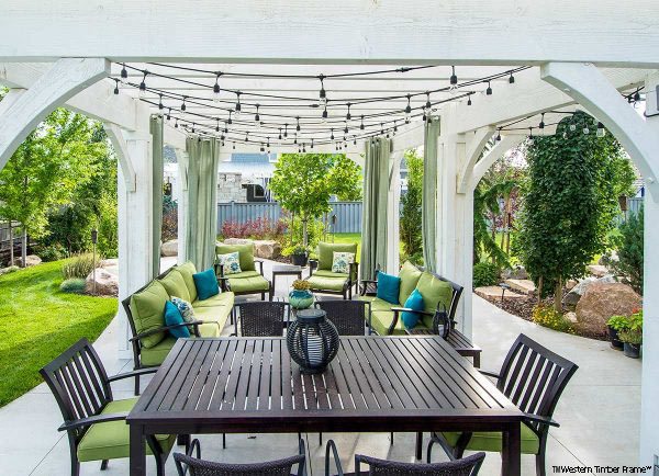 white shadescape pergola furniture