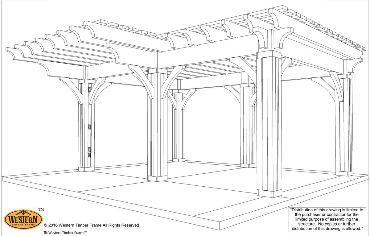 Byers-10in-cantilever-pergola ShadeScape™ Pergola plan schematic