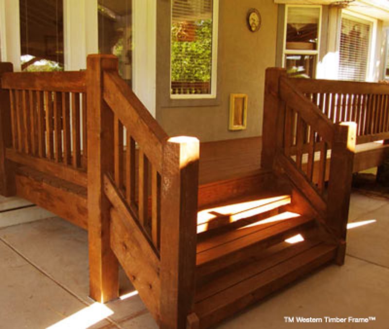 deck-stairs-porch-timber cantilever pergola over deck