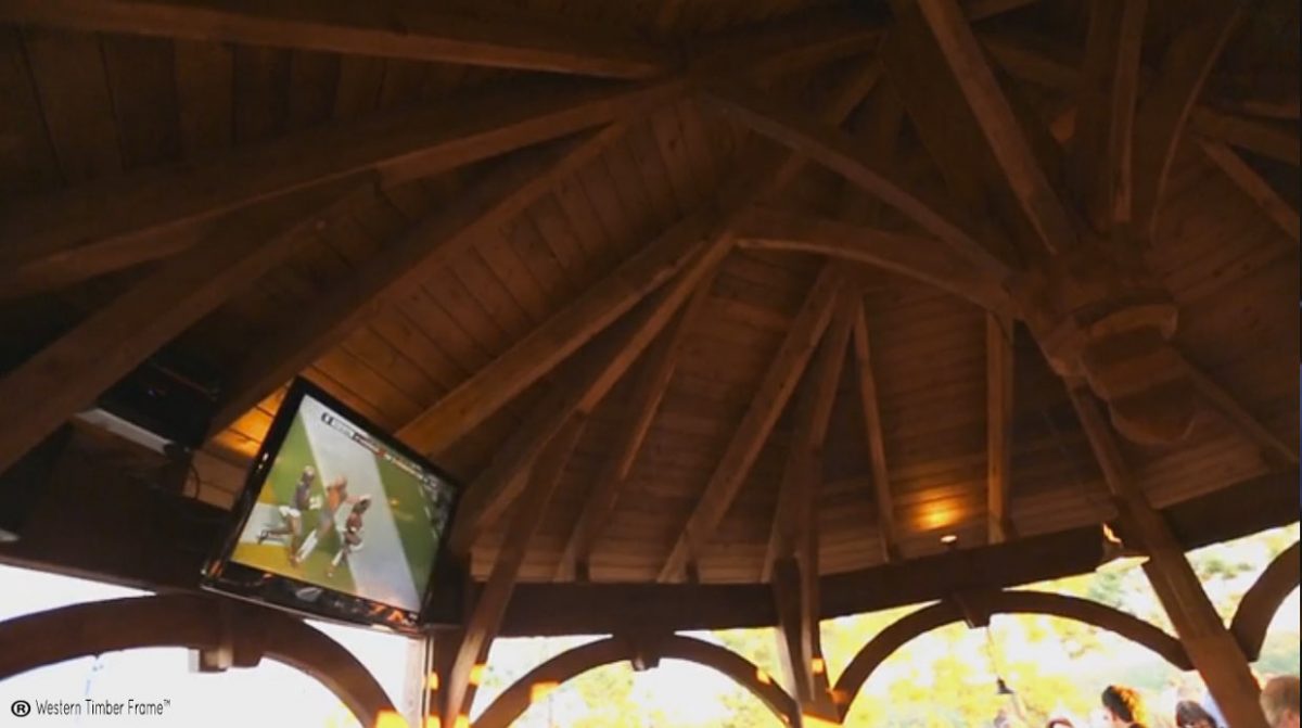 gazebo with outdoor television