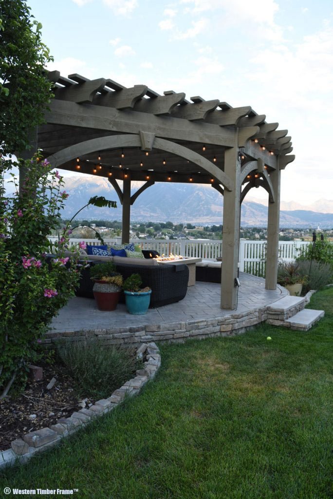 outdoor lighting 6 post pergola