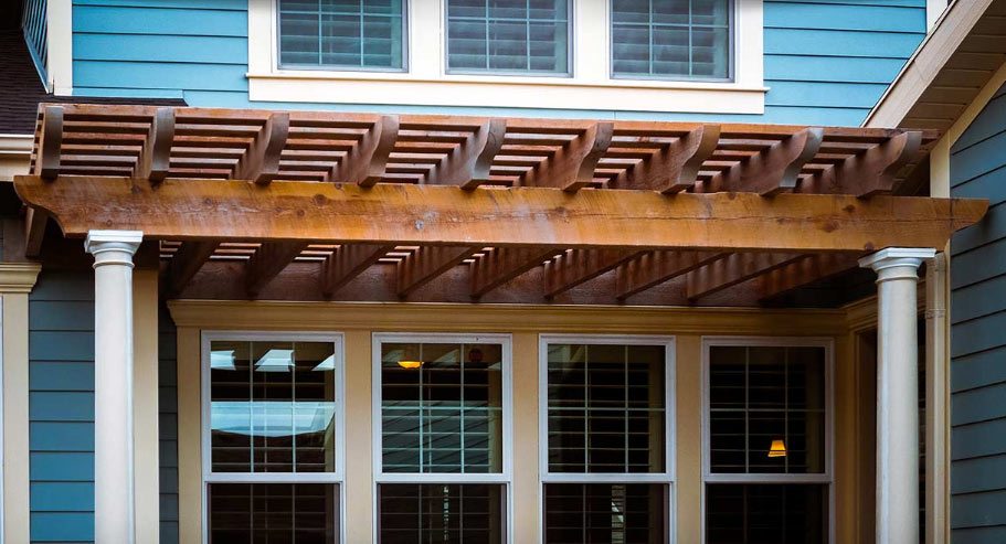 tuscany pillars timber awning