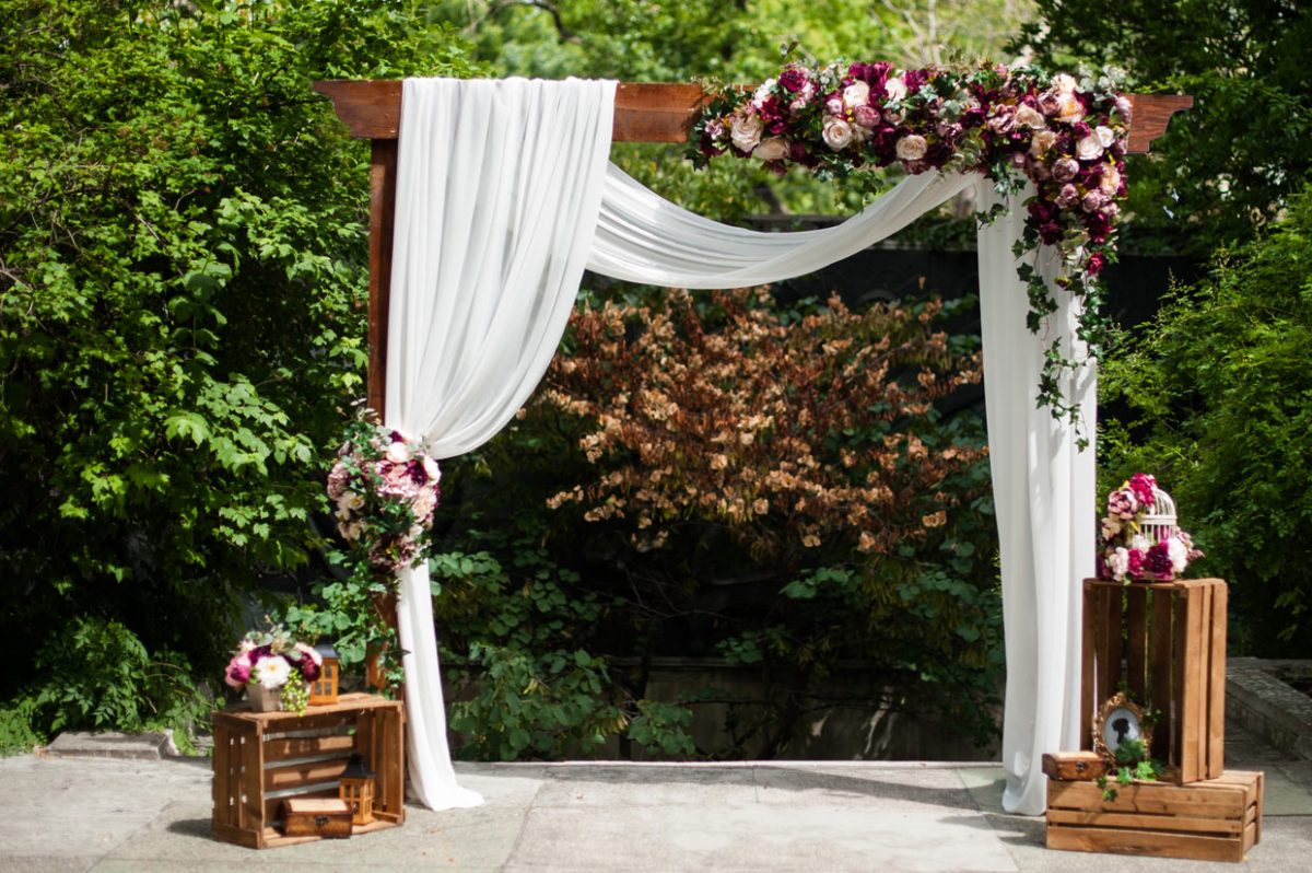 Wedding arbor decorated