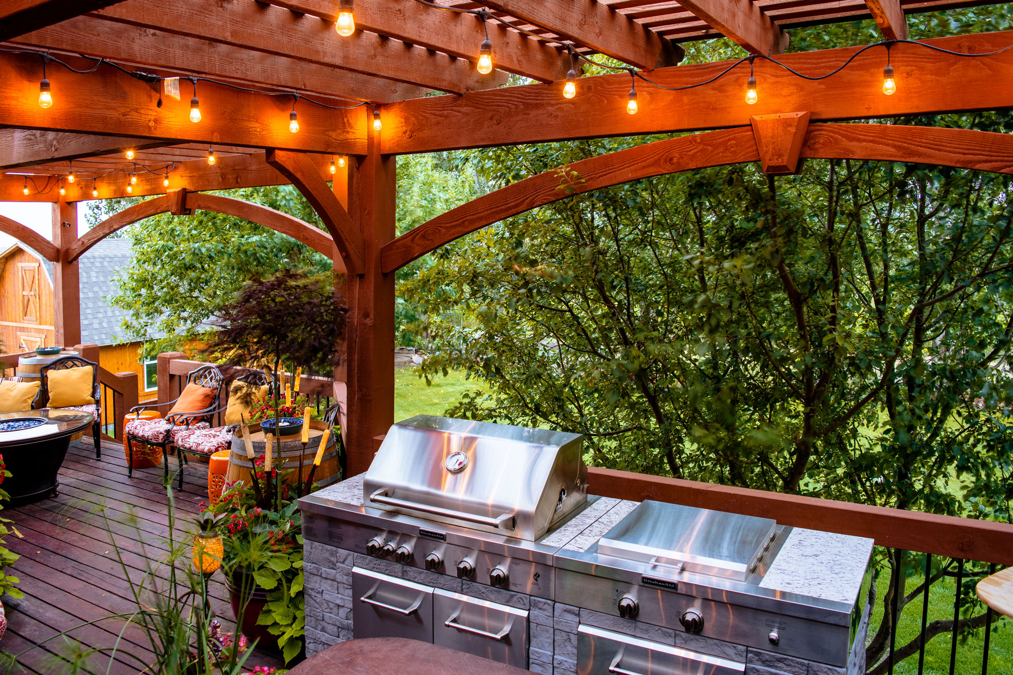 pergola deck bbq