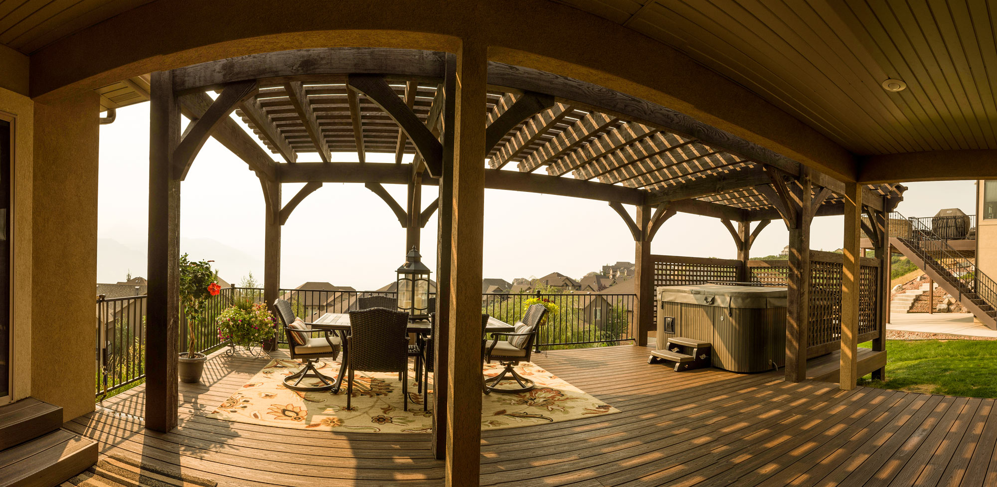 becker-hot-tub-deck-pergola-2 trellis walls deck pergola