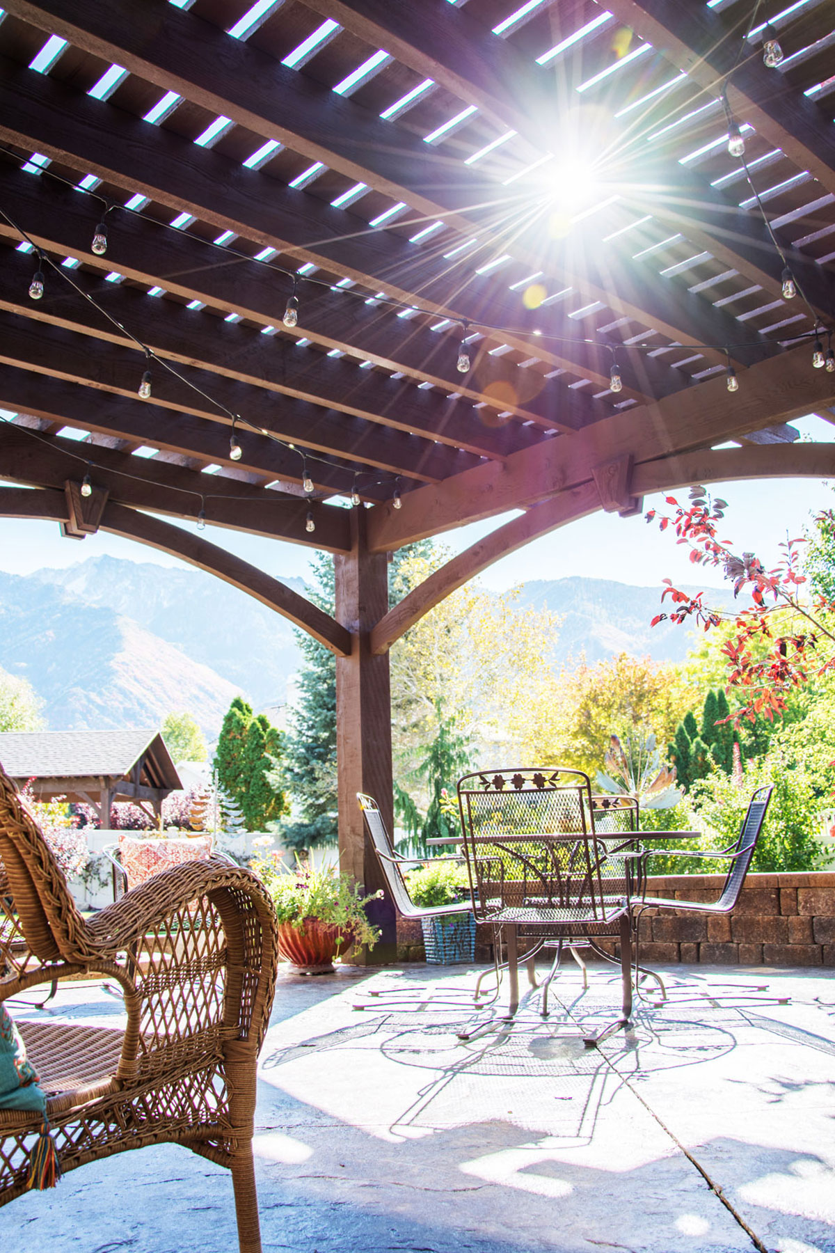 Patio pergola sunlight