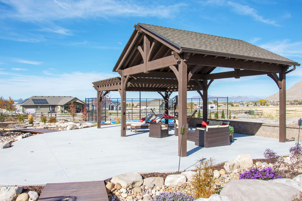 tennis court pergola pavilion