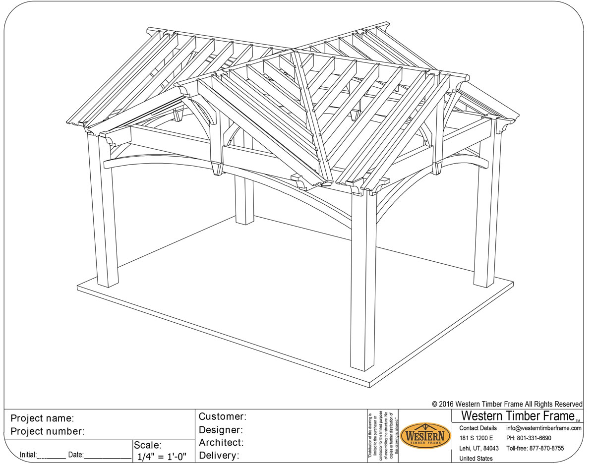 18×24-4-Gable-Pavilion-Shop-Drawings-2 4 gable diy pavilion plan