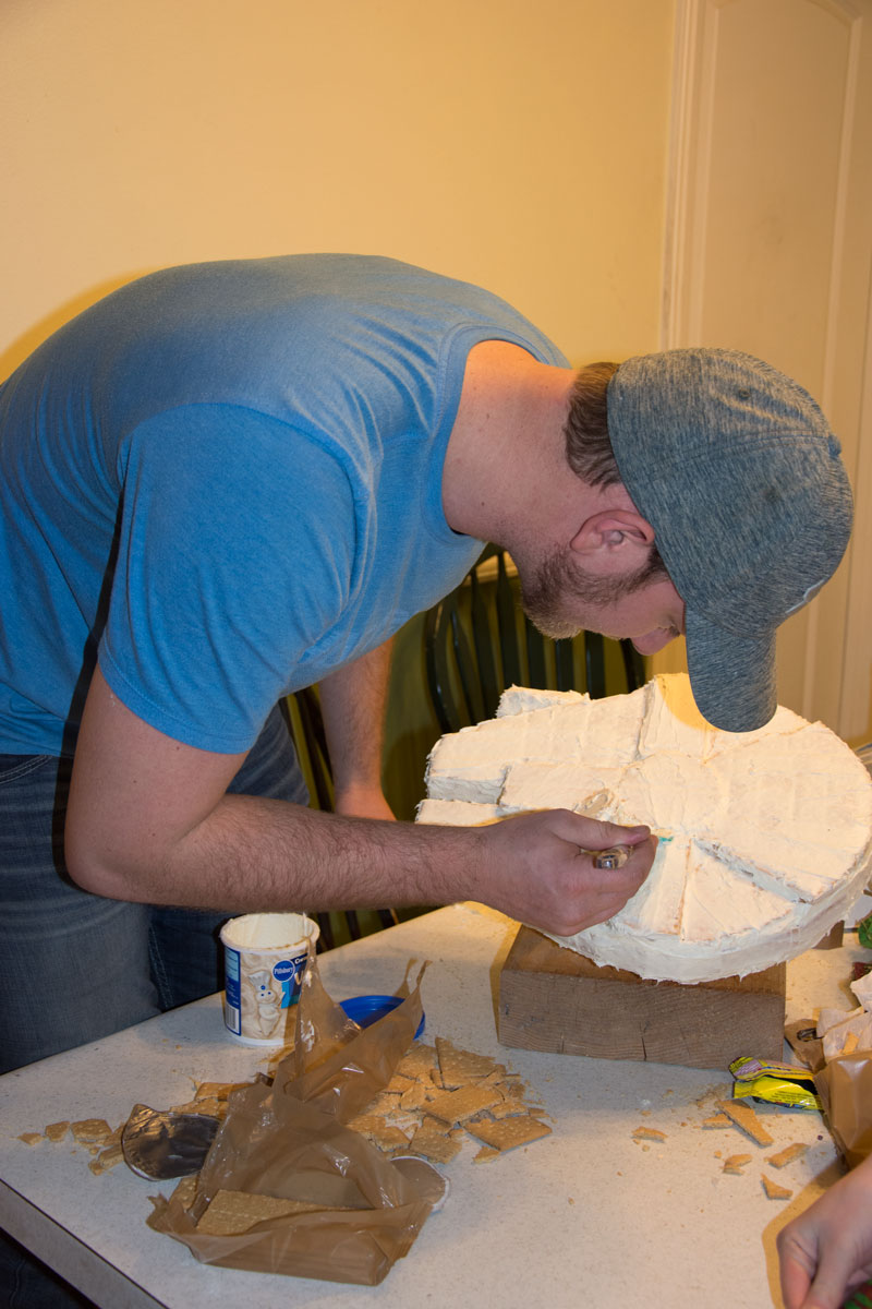brighton-making-star-wars-ship Star Wars ship cake