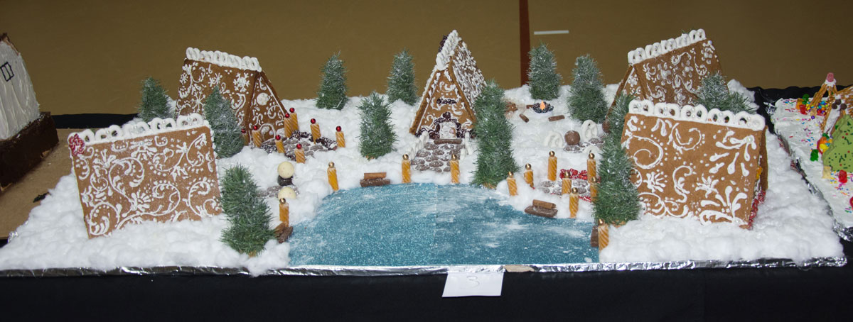 gingerbread-a-frame-houses-pond A frame house village