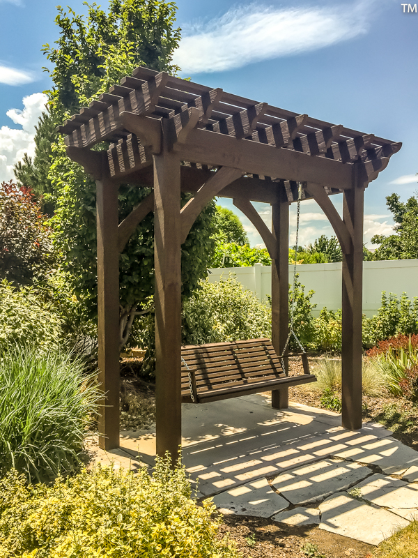 bench swing arbor pergola