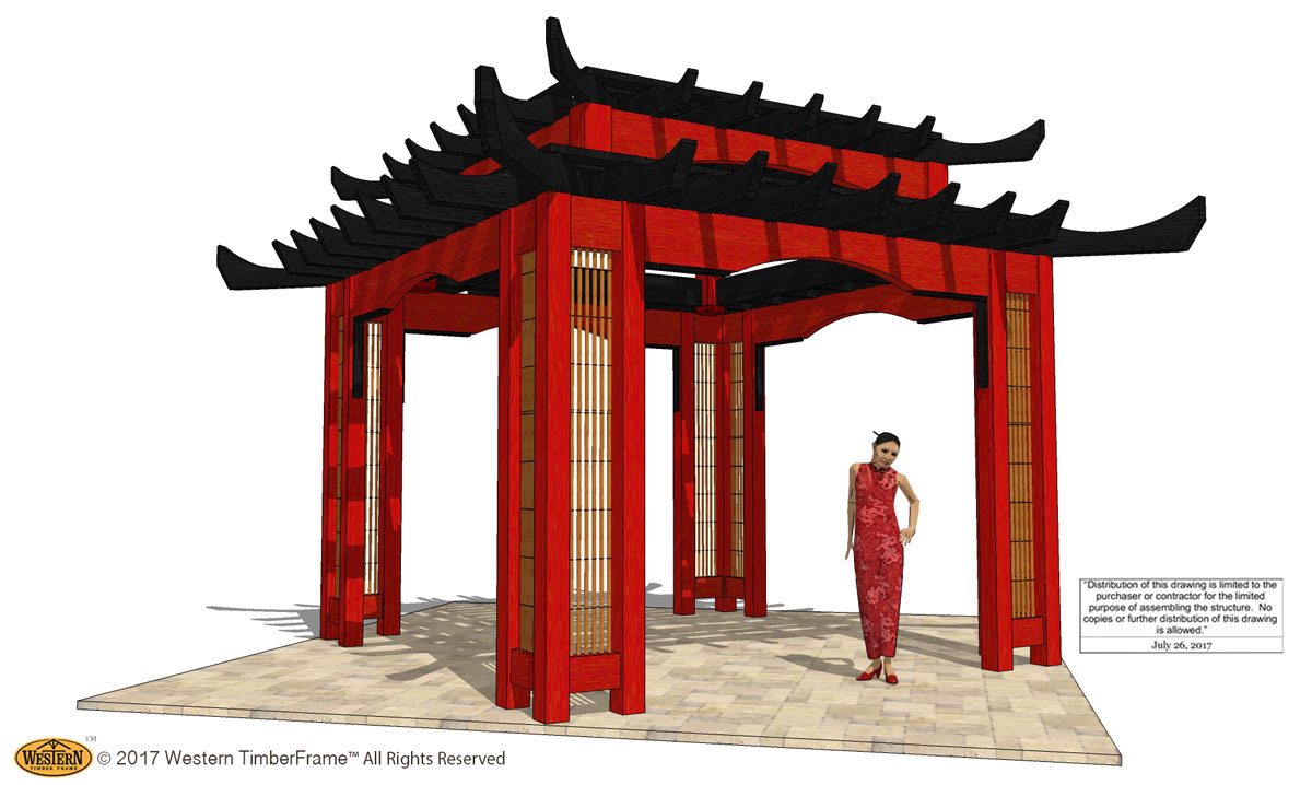 Oriental Asian pergola design