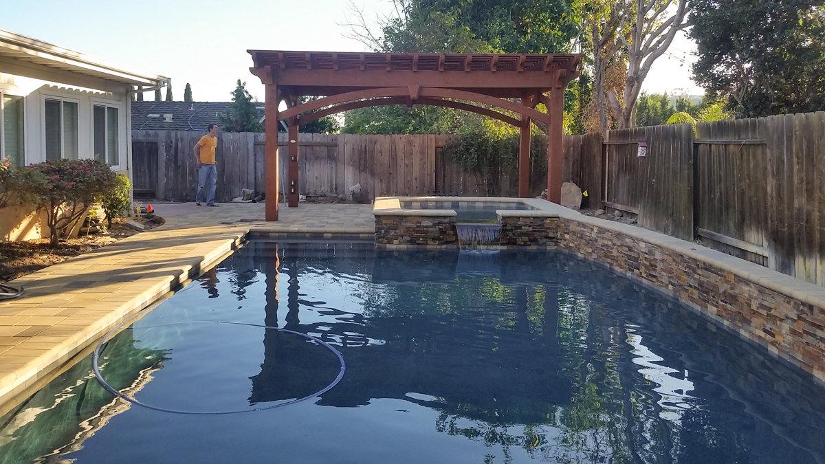 shade pergola pool