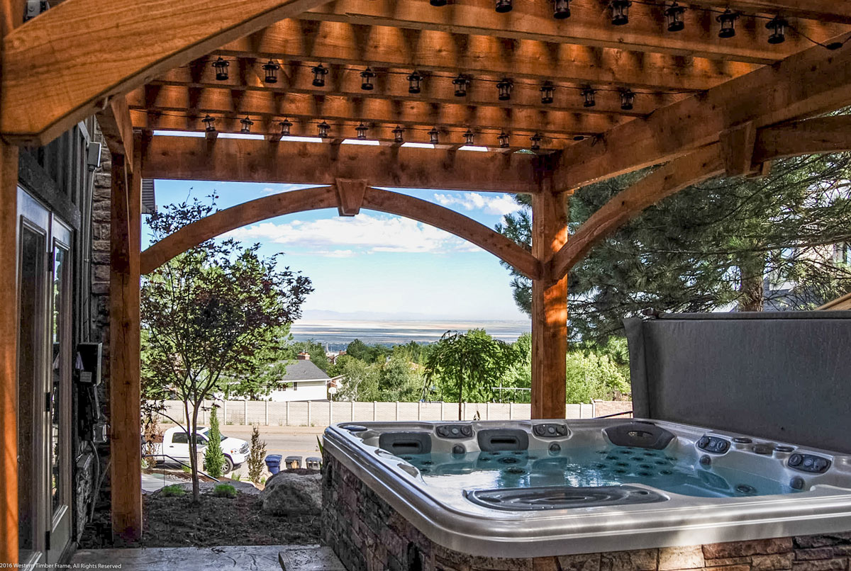 cedar wood pergola for hot tub cover