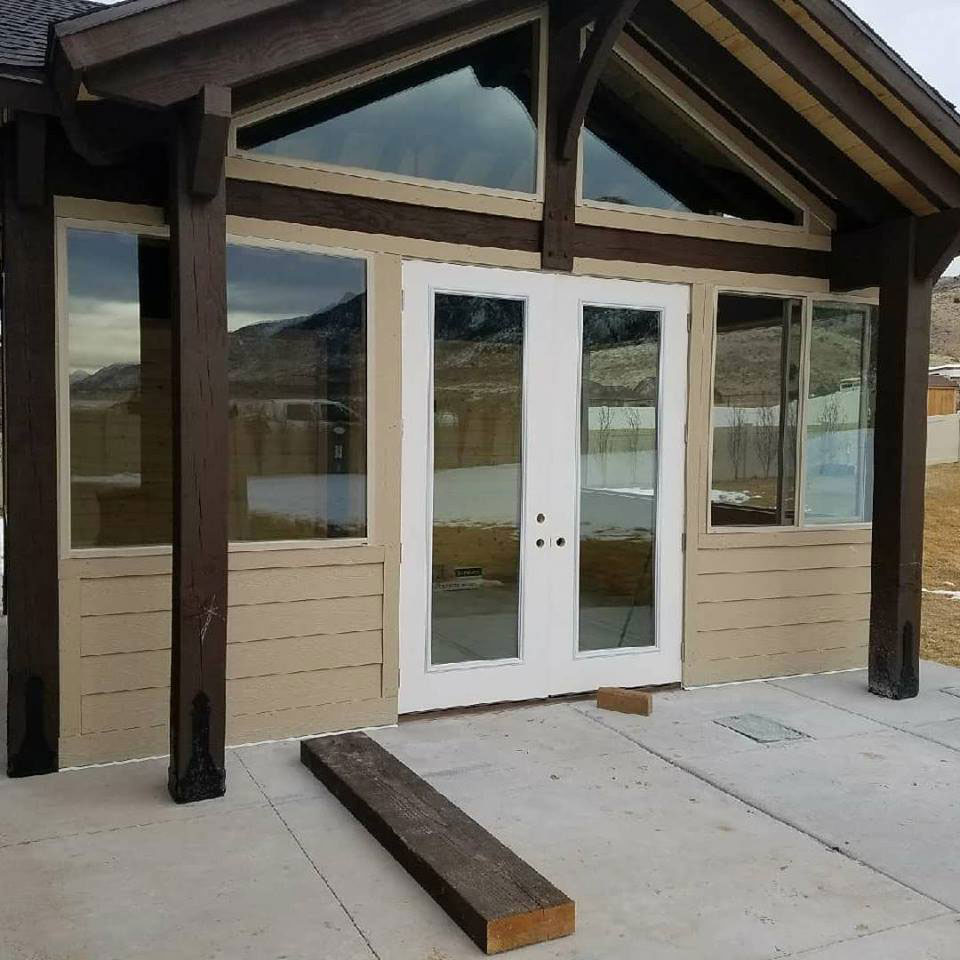 Sunroom front view with windows