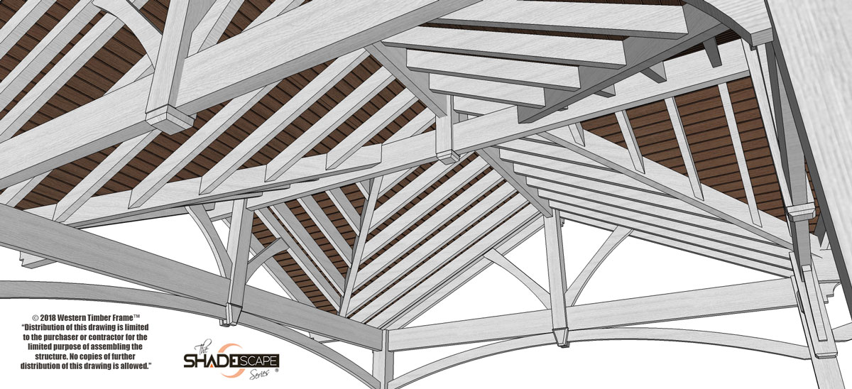 roof of a hipped pavilion
