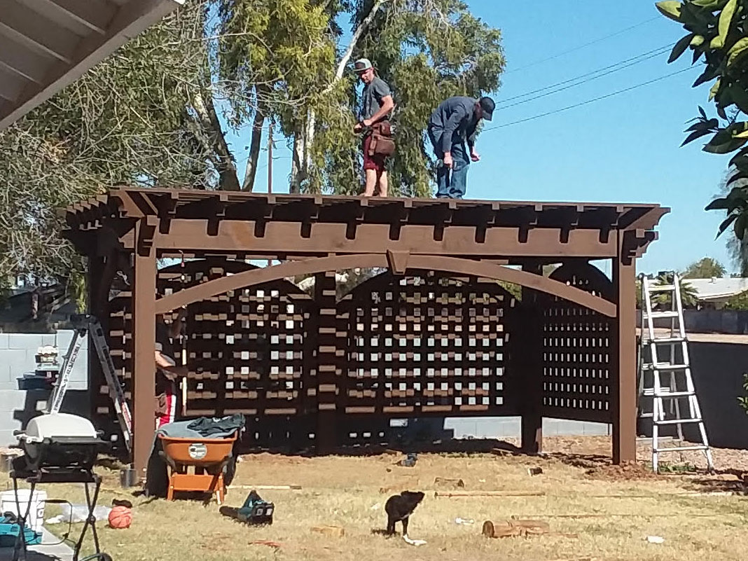 Don-Juvan-pergola-install Installing DIY pergola kit